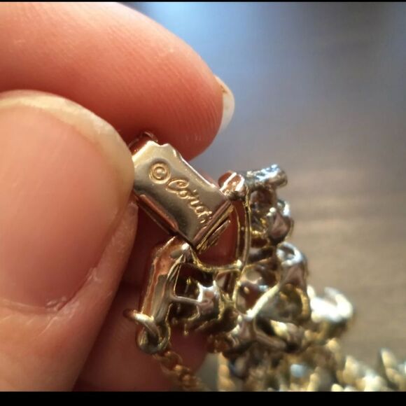 RARE VINTAGE SIGNED CORO RHINESTONE&GLASS 7 1/4" BRACELET EXCELLENT CONDIT - Picture 4 of 5